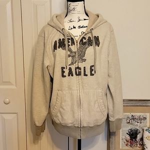 American Eagle Outfitters | Jackets u0026 Coats | American Eagle Mens Zip Up  Hoodie Cream Colored Sz Lg | Poshmark